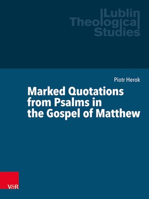 cover image of Marked Quotations from Psalms in the Gospel of Matthew